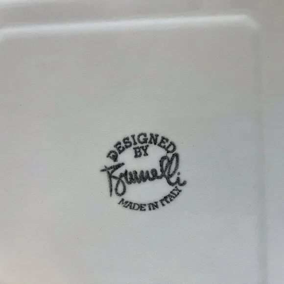 Brunelli Italy PURPLE Chef 10.25″ Square Ceramic Plate  Pattern Vintage Italian - Picture 7 of 9